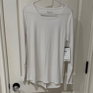 Athleta White Focused Long Sleeve